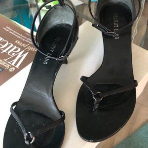 Helmut Lang Black Leather Heels Size 7.5 W